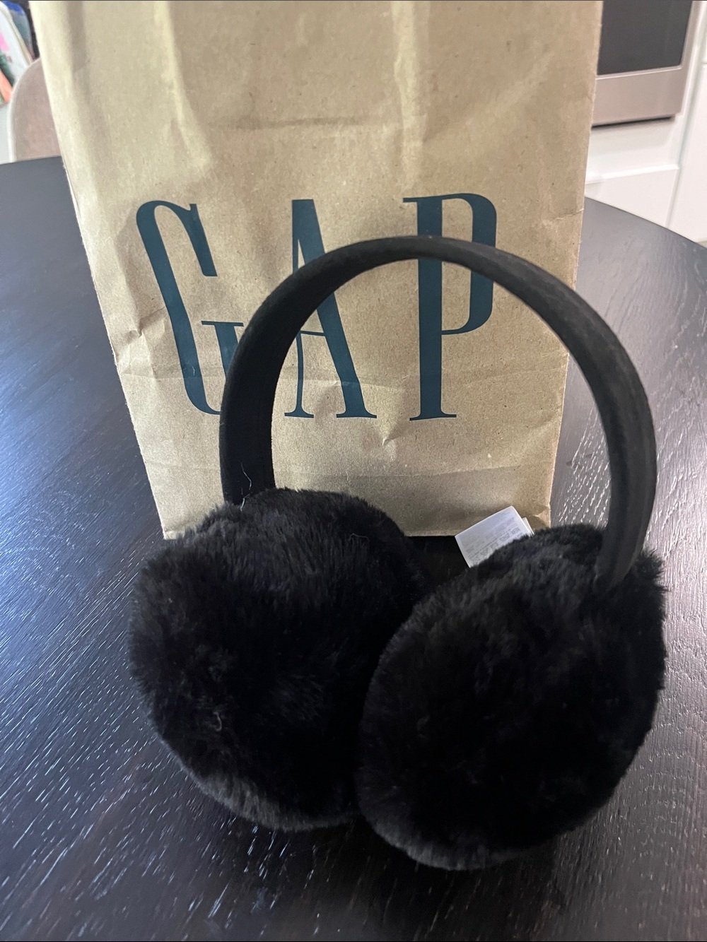 GAP Black Faux Fur Over-Ear Headphones